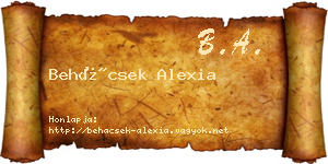 Behácsek Alexia névjegykártya